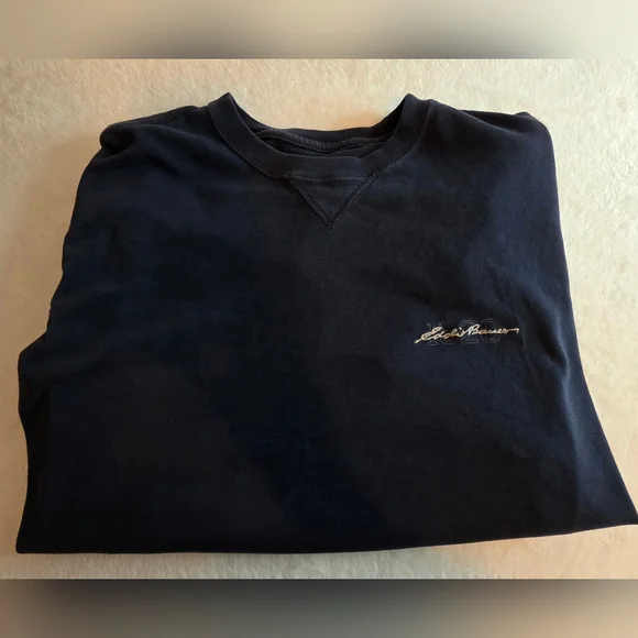 Eddie Bauer Men's Navy Crewneck Sweatshirt - Picture 9 of 9